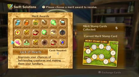 merit awards ni no kuni  There's enough stamps in the game to get exactly enough cards for all the bonuses