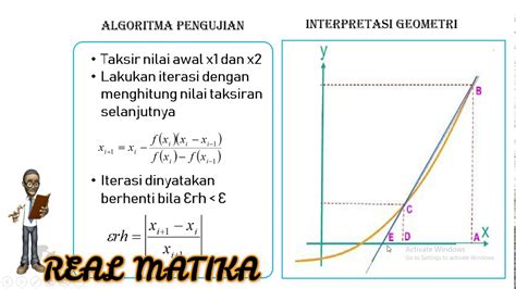 metode secant  Oleh karena itu, Metode Secant dan Regulasi Falsi, dalam implementasi algorithmanya, memiliki kondisi yang