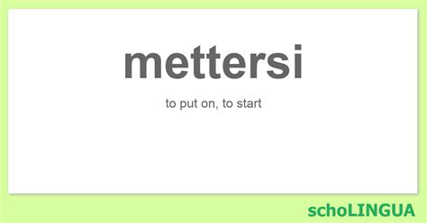 mettersi conjugation Verbs that are reflexive in English, such as to hurt oneself or to enjoy oneself are reflexive in Italian