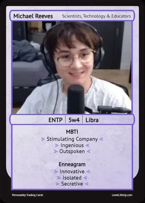 michael reeves mbti  Ne is the first function and Si the last function and in the other one Ni is the first function and Se the last function