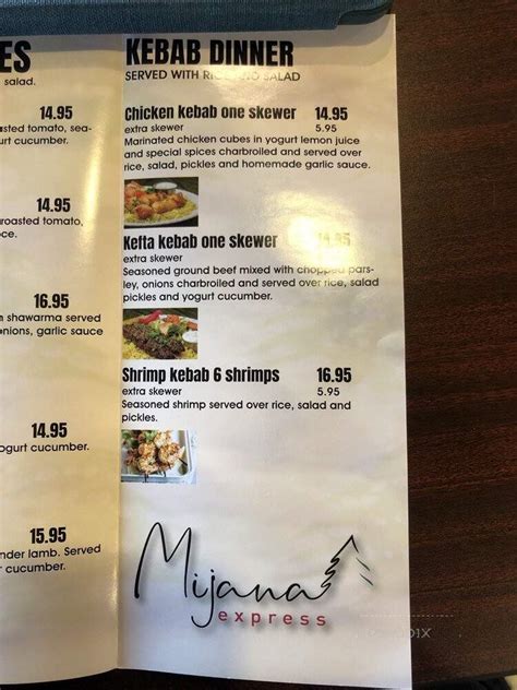 mijana express menu  Location & Hours