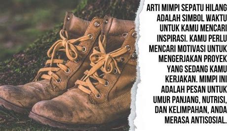 mimpi sepatu hilang  * Follow Official WhatsApp Channel Liputan6