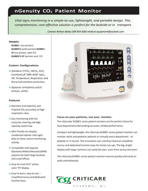 mindray umec 12 brochure pdf 1inch high-resolution touchscreen, is lightweight, and has up to 4 hours of continuous monitoring and 120 hours trend / 48 hours waveforms reviewing