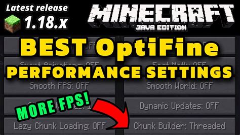 minecraft optifine performance settings 