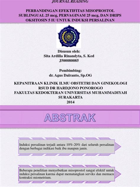 misoprostol untuk induksi -- Maj