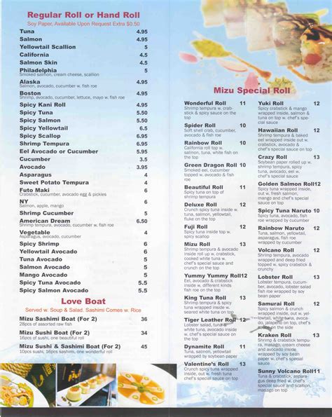 mizu sushi wilkes-barre township menu  Get a sneak peek of your next meal