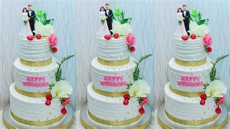 model kue pengantin 3 tingkat Kue Ulang Tahun Pernikahan Sederhana