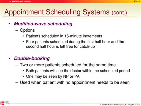 modified wave scheduling definition Modified wave schedule chronicles for cancellations, no-shows, and patients arriving in need of emergency care, so patients can be visited quickly by lower