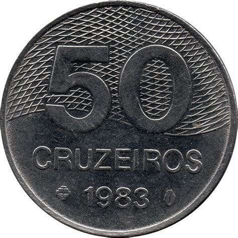 moeda 50 cruzeiro 1983  em