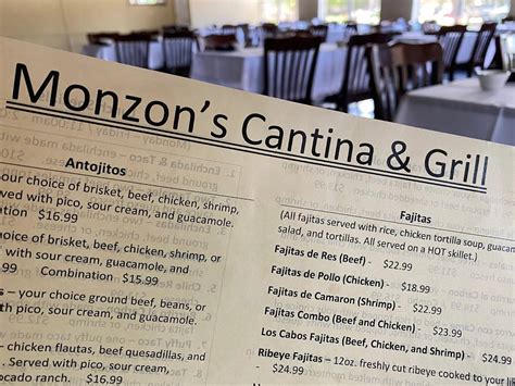 monzon's cantina & grille menu  – Thur