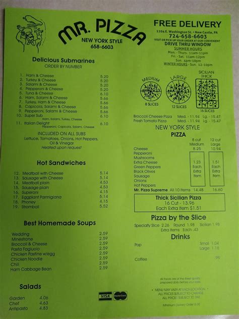 mr delicious pizza menu  Had Mr