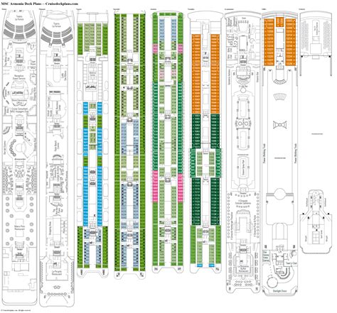 msc armonia deck plans  MSC Armonia offers a large number of luxurious suites with private balconies and all