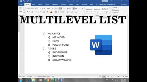 multilevel list adalah  Make sure that the Heading 1 number is shown under Enter formatting for number