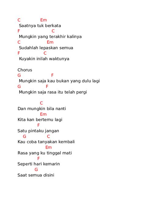 mungkin bila nanti chord Berikut chord gitar mudah dimainkan lagu Mungkin Nanti dari Peterpan atau NOAH, lengkap dengan lirik