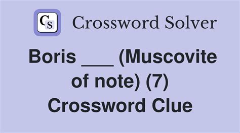 muscovite crossword clue ) Also look at the related clues for crossword clues