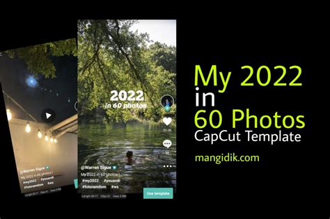 my 2022 in 60 photos capcut template com site on a browser