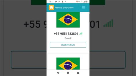 número virtual brasileiro para receber sms Aparecerá a mensagem da Tela