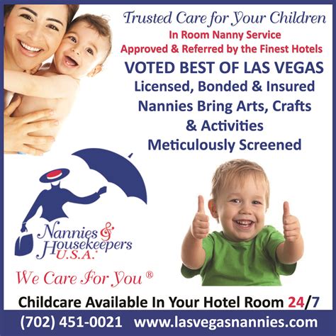 nanny agencies las vegas  Whether you need a nanny, a sitter, a domestic staffer, a special needs provider, or a convention or event service, they can help you find the perfect match with their vetted and trained staff