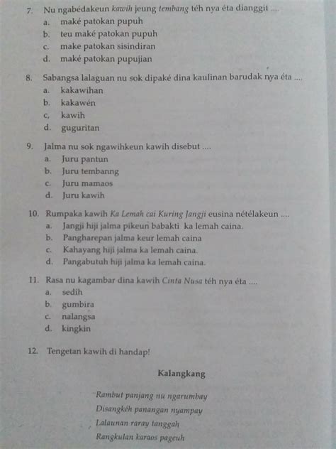 naon anu di sebut rumpaka kawih teh  sebutkeun 5 contoh kawih sunda?