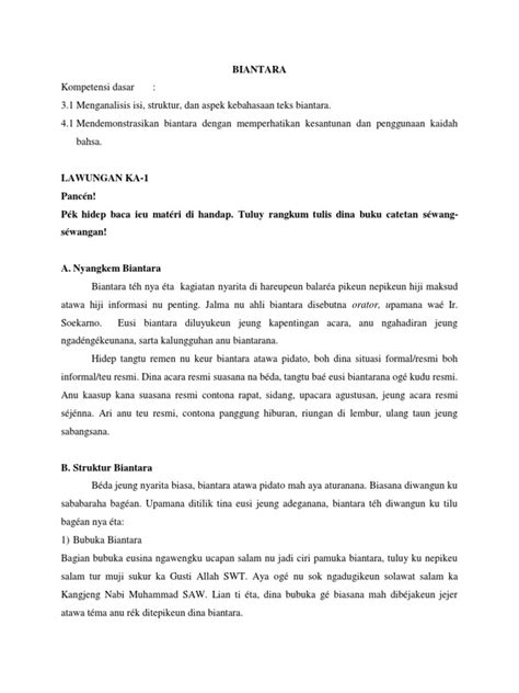 naon jejerna biantara ka 1 jeung ka 2 di luhur teh  eusi na sanduk sanduk deui sarta dipungkas ku salam