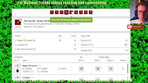 narrogin trots results  Calculations are based on information from 2008 through to the current date