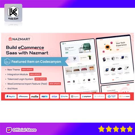 nazmart – multi-tenancy ecommerce platform  Nazmart – Multi-Tenancy eCommerce Website Builder SaaS PHP Scripts