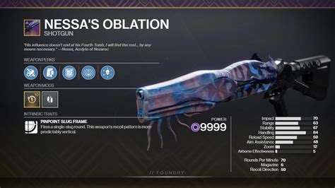 nessas oblation god roll <dfn> We list all possible rolls for Rufus's Fury, as well as weapon's stats and god rolls for PvE and PvP</dfn>