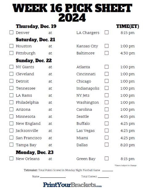 nfl week 16 vegas lines  Date