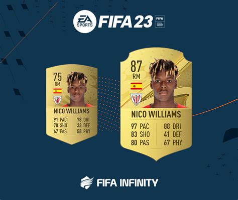 nico williams fifa 22 potential  In the game FIFA 23 his overall rating is 76