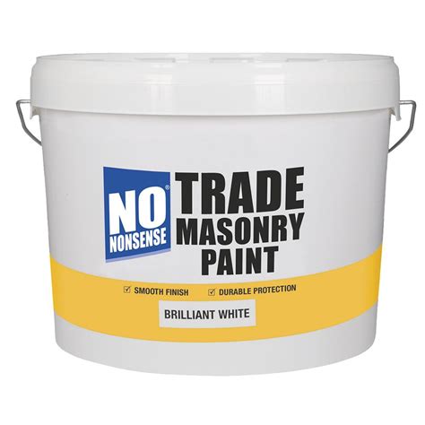 no nonsense trade masonry paint brilliant white 10ltr  Recoat in 2-4 hours