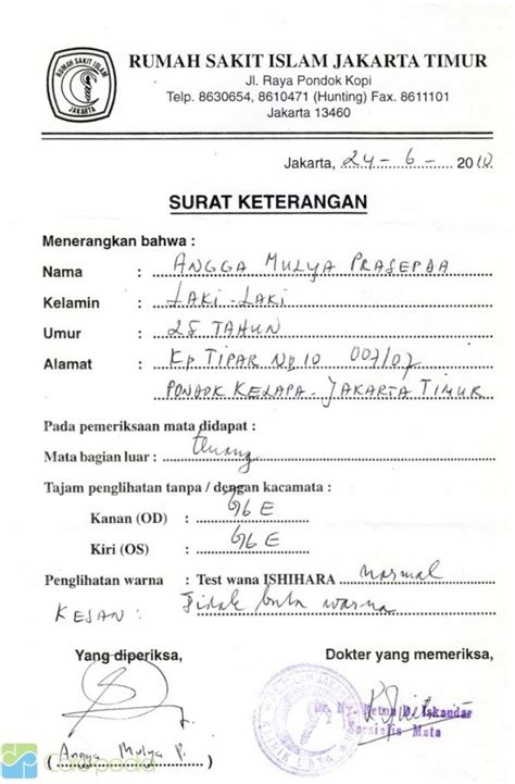 no surat keterangan sakit  Alamat: Jl