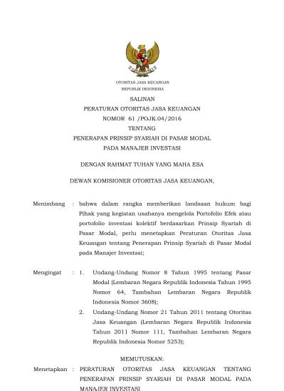 nomor 61  Tanggal Berlaku : 16 Desember 2020