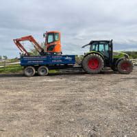 northumberland digger and trailer hire 5t gross Ifor Williams GH1054 Plant trailer with beavertail is available for self drive hire