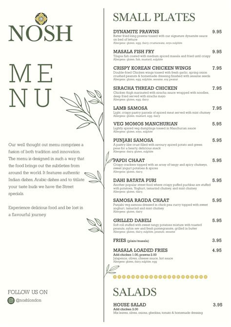 nosh restaurant and catering creations moore menu  Basic and Designer Linens