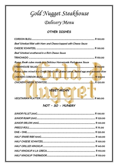 nugget steakhouse menu  Share