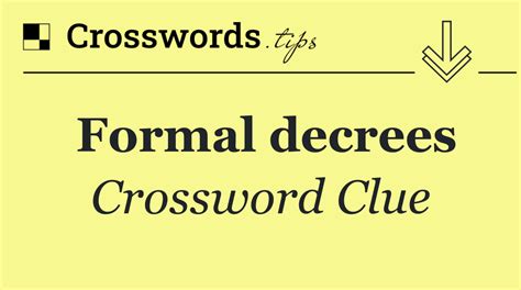 official decree crossword clue com