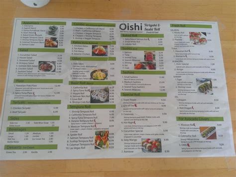 oishi delano menu  Veg heads, they have miso ramen! Meat heads, you have an array of raw and cooked items