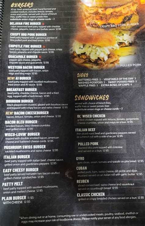 ol' wisco bar and grill menu  “It is a smallish pub but has great potential