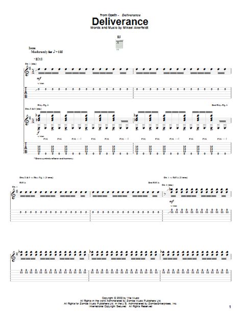 opeth deliverance tab Opeth - Deliverance 'interactive guitar pro tab by' Opeth 'with free online tab player