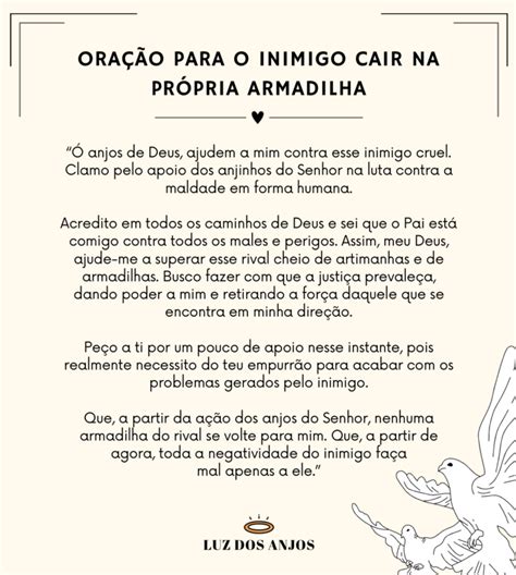 oração para o inimigo cair na própria armadilha  Esta é a arma que podemos usar contra os que nos perseguem : A oração e os decretos de Deus contra os inimigos! Não é segredo que estou em