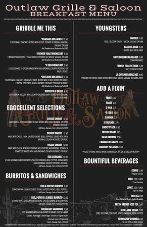 outlaw grille and saloon prescott menu  Outlaw Grille & Saloon