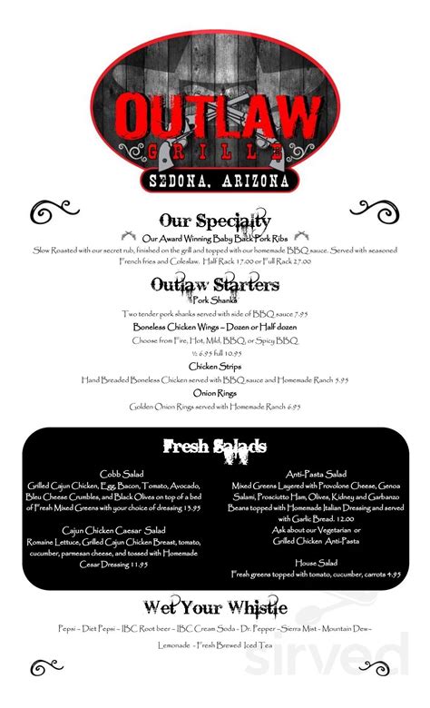 outlaw grille menu 