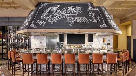 oyster bar at palace station  Offering its famous counter seating and signature seafood dishes prepared before your eyes, the Oyster Bar will offer all the staples, including freshly shucked oysters, homemade chowders, soul-warming gumbo, pan roasts, and seafood pastas
