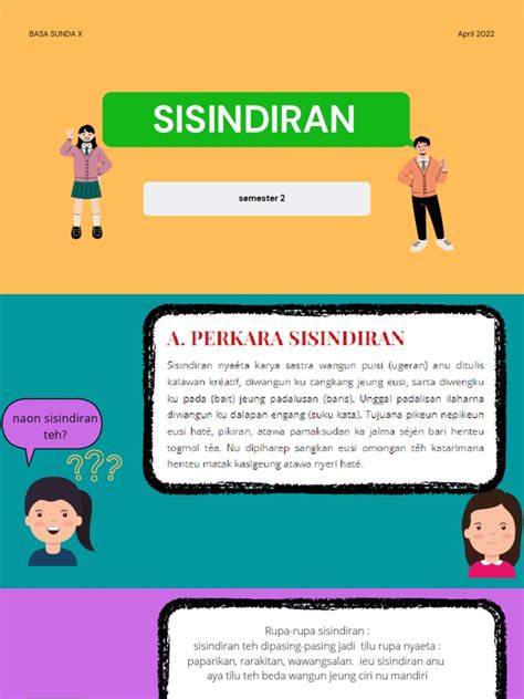 pék jentrékeun naon anu dimaksud sisindiran! Sisindiran téh asalna tina kecap sindir, anu ngadung harti omongan atawa caritaan anu dibalibirkeun, henteu togmol