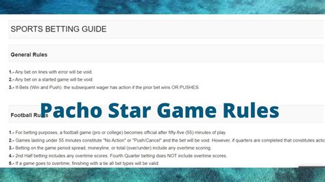 pachostar calculator -Games lasting under 55 minutes constitute "No Action" or "Push/Cancel" and the bet will be void