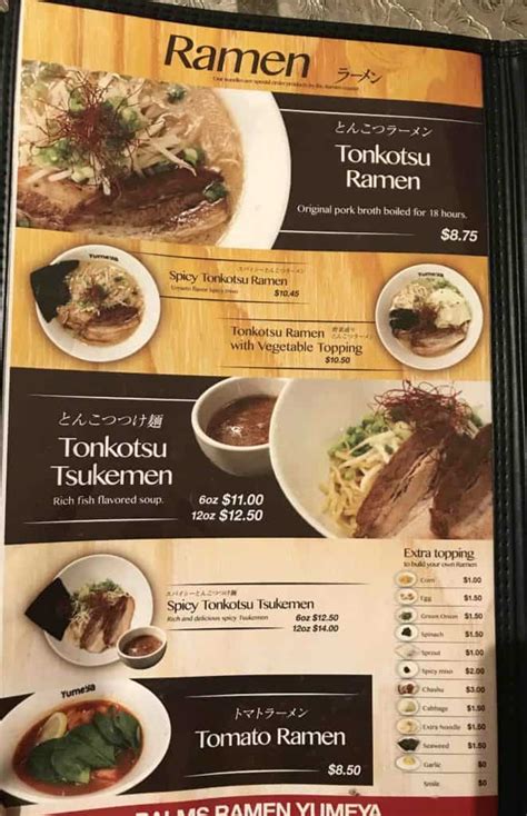 palms ramen yumeya menu 00 USD in your pocket to eat at Palms