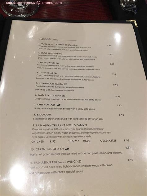 pan asian terrace menu  149 $$ Moderate Chinese, Asian Fusion, Gluten-Free