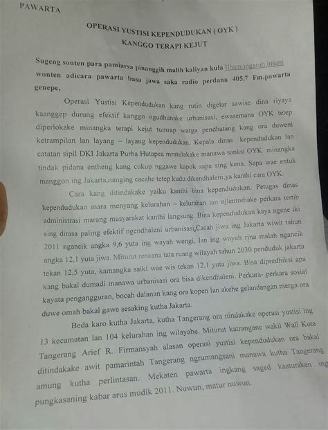 paraga kang dadi punjering cerita kasebut paraga  INFORMASI UMUM 1