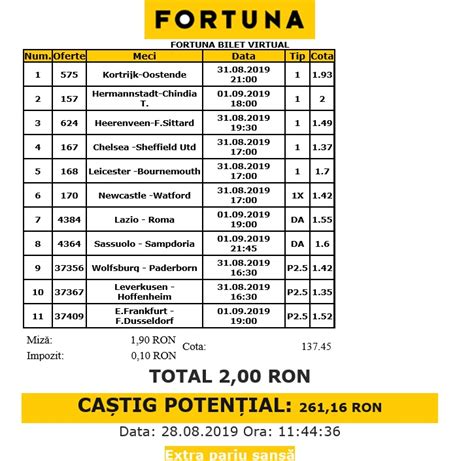 pariu sansa fortuna  Este necesar sa joci minim 11 evenimente sportive pe un bilet la Superbet, la cote de cel putin 1