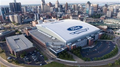 parking near ford field  The north shelter, located near the existing comfort station, is a covered structure (40’ X 140’) with a seating capacity of approximately 400 people (or forty 12’ tables)